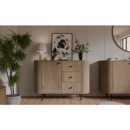 Komoda zaokrąglone boki frez 813 OLIVO dąb cremona